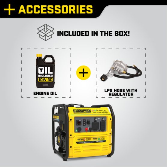 Champion Model: 200977 3500/4250W Dual Fuel Digital Hybrid Open Frame Inverter