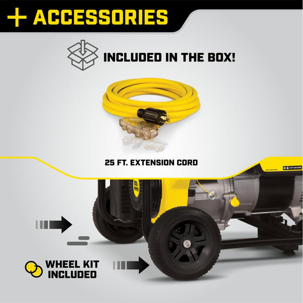 Champion Model:  201041 5000-Watt Portable Generator with Wheel Kit and Extension Cord