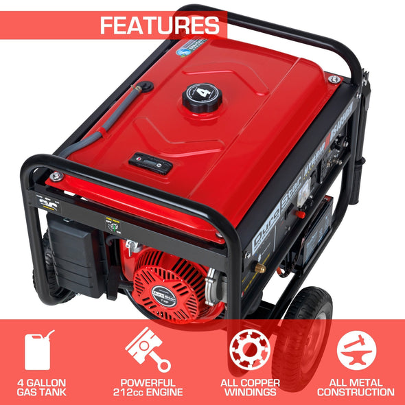 DuroStar DS4850EH 4,850-Watt 210cc Dual Fuel Hybrid Generator w/ Electric Start