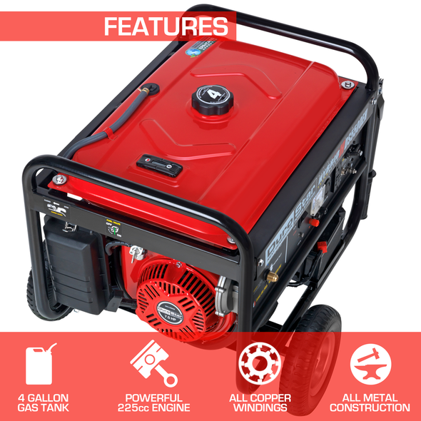 DuroStar DS5500EH 5500-Watt 224cc Electric Start Dual Fuel Hybrid Portable Generator