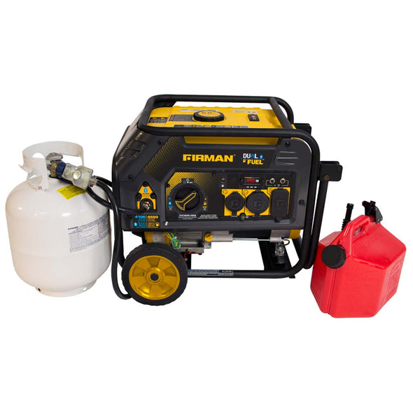 FIRMAN H03652 4550/3650: GAS 4100/3300: LPG Watt Recoil Start Gas or Propane Dual Fuel Generator CARB and cETL Certified
