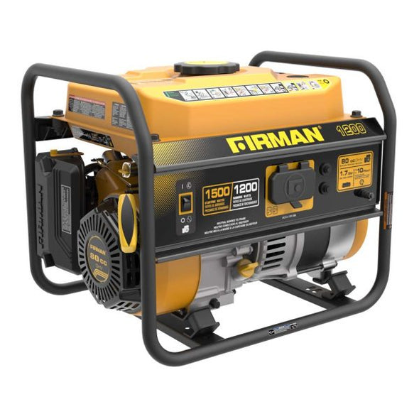 FIRMAN P01201 1500/1200 Watt Recoil Start Gas Portable Generator CARB and cETL Certified