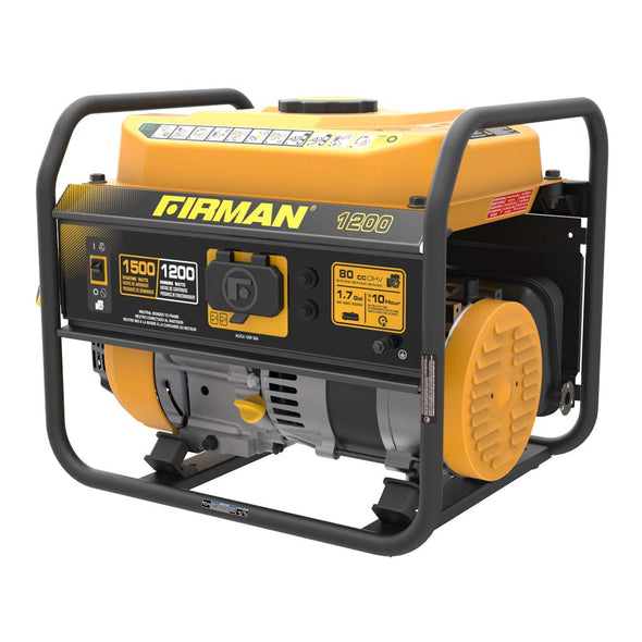 FIRMAN P01201 1500/1200 Watt Recoil Start Gas Portable Generator CARB and cETL Certified