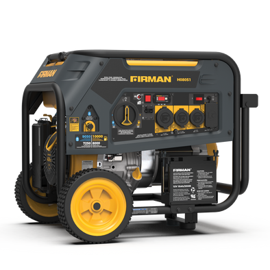 FIRMAN H08051 10000/8000: GAS 9050/7250: LPG Watt 50A 120/240V Electric Start Gas or Propane Dual Fuel Portable Generator Free Cord