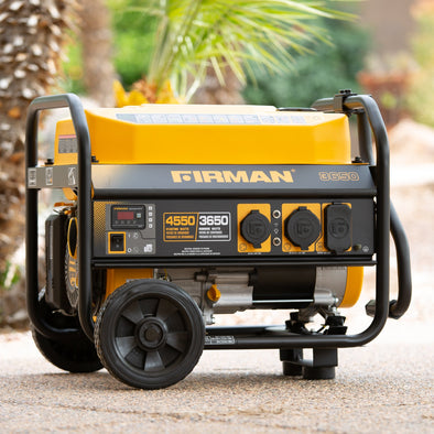 FIRMAN P03602  4550/3650 Watt Recoil Start Gas Portable Generator cETL Certified With Wheel Kit