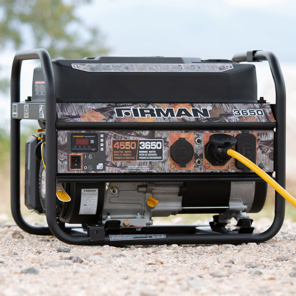 FIRMAN P03609 4550/3650 Watt Recoil Start Gas Portable Generator cETL Certified With Camo Print