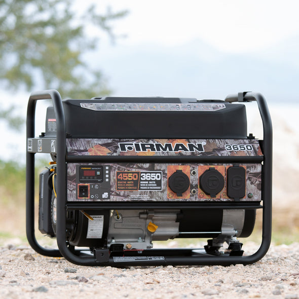 FIRMAN P03609 4550/3650 Watt Recoil Start Gas Portable Generator cETL Certified With Camo Print