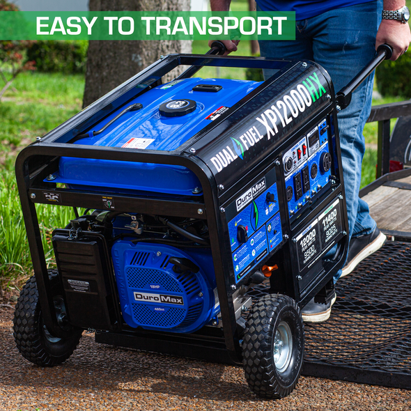 DuroMax XP12000HX 12,000-Watt 460cc Dual Fuel Gas Propane Portable Generator with CO Alert