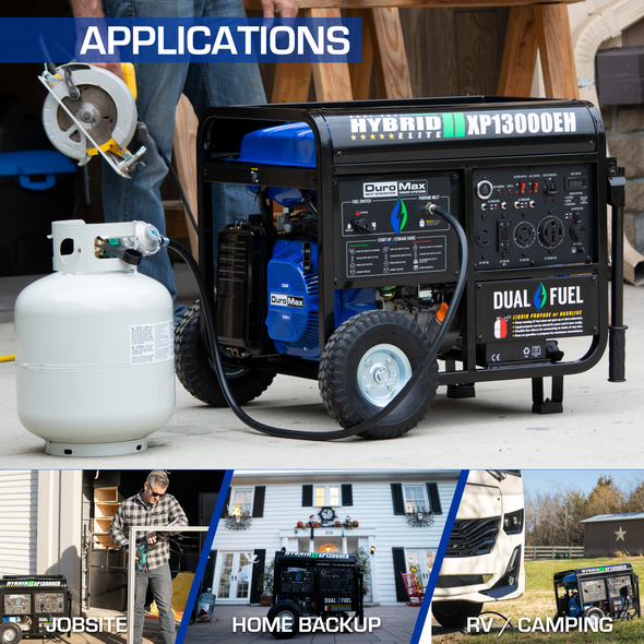 DuroMax XP13000EH 13,000-Watt 500cc Portable Hybrid Gas Propane Generator