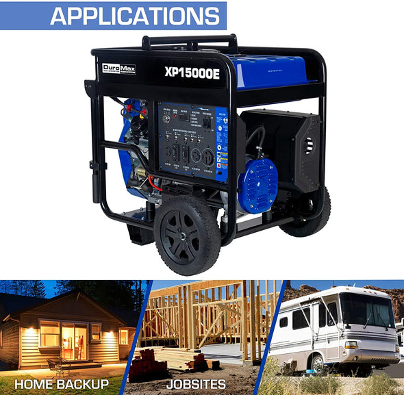 DuroMax XP15000E V-Twin Gas-Powered Electric Start Portable Generator