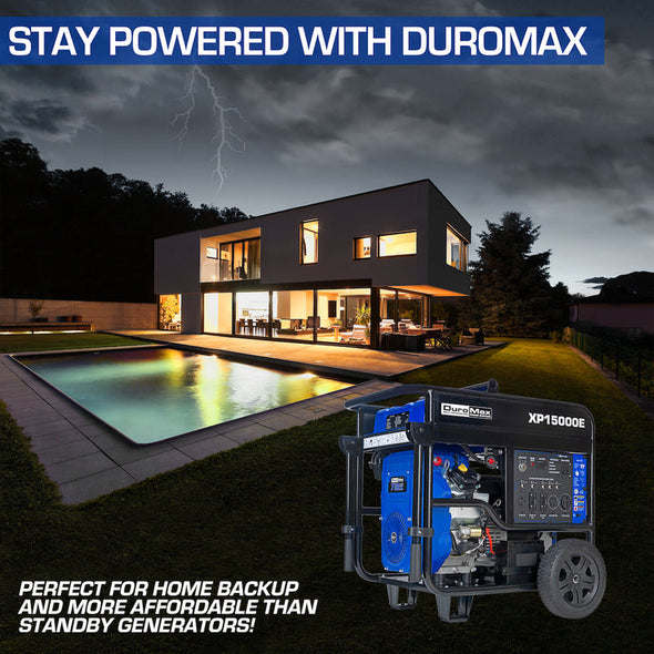 DuroMax XP15000E V-Twin Gas-Powered Electric Start Portable Generator