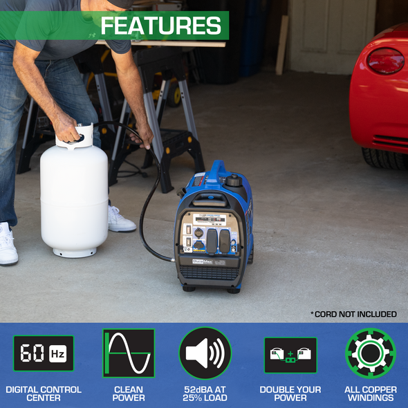 DuroMax XP2300iH  2,300 Watt Dual Fuel Portable Inverter Generator w/ CO Alert