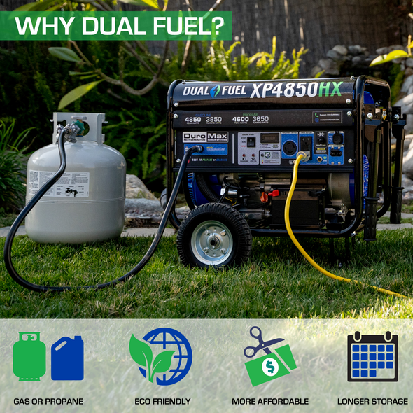 DuroMax XP4850HX 4,850-Watt 210cc Dual Fuel Gas Propane Portable Generator with CO Alert XP4850HX