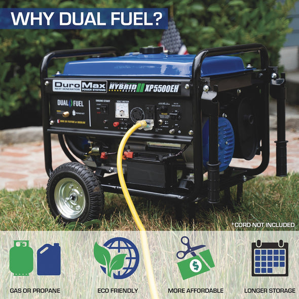 DuroMax XP5500EH 5000-Watt Electric Start Dual Fuel Hybrid Portable Generator